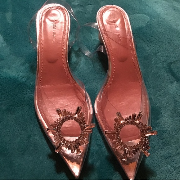AMINA MUADDI Begum embellished PVC slingback pumps size 41 new - Picture 8 of 16